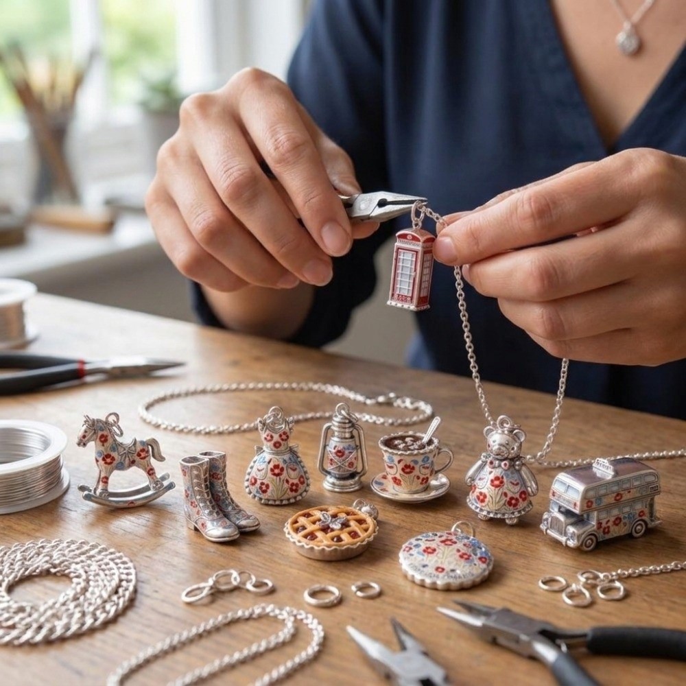 Jewelry Making London - Niedliche Cartoon-Anhänger aus Edelstahl, Miniatur-Schmuck zum
