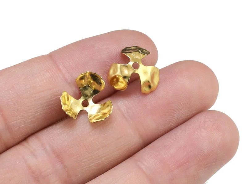 Jewelry Making Gemstones - 100 Stück Messing-Perlenkappen, Blumen-Endkappen, 12 x