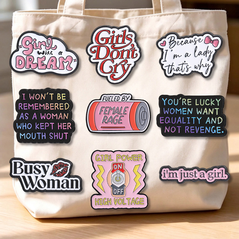 Jewelry Making History - Feministische Emaille-Anstecknadeln für Frauen ‌ Gepflegte