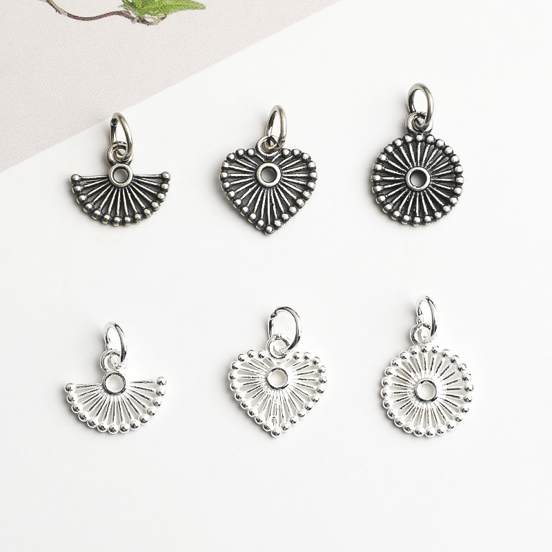 Jewelry Making In La - 925 Silber Anhänger Ausgehöhlter Runder Herzförmiger