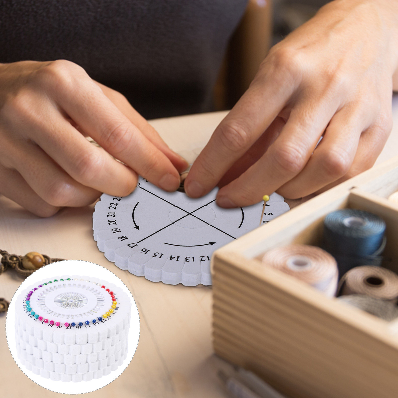 Jewelry Making Board - 1 Set Kumihimo-Strickplatte, runde Flechtplatte mit