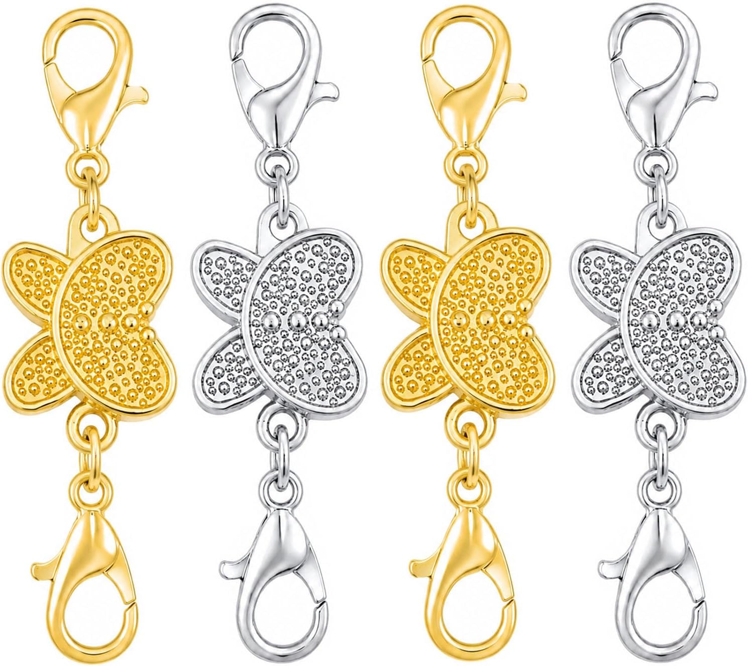 Lobster Clasp Silver - Schmetterlings-Magnetverschluss für Halsketten mit Karabinerverschluss, Gold